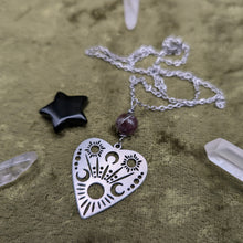 Load image into Gallery viewer, Lunar Planchette Watermelon Tourmaline Necklace