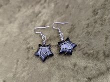 Load image into Gallery viewer, Black Agate Star Earrings