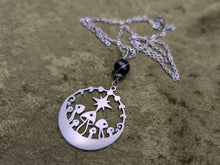 Load image into Gallery viewer, Mush Circle Rainbow Obsidian Necklace