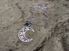 Load image into Gallery viewer, Natural Moon Watermelon Tourmaline Bookmark Necklace