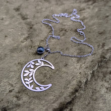 Load image into Gallery viewer, Natural Moon Watermelon Tourmaline Bookmark Necklace