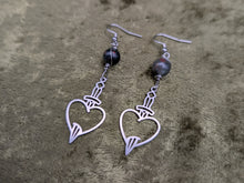 Load image into Gallery viewer, Heart of Daggers Bloodstone Earrings