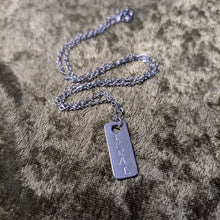 Load image into Gallery viewer, Feral hand-stamped stainless steel necklace from the No Context collection