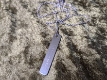 Load image into Gallery viewer, Wicked hand-stamped stainless steel necklace from the Macabre collection