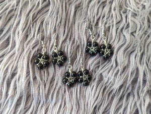 Black Pentagram Earrings