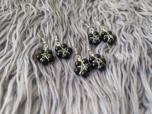 Black Pentagram Earrings