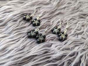 Black Pentagram Earrings