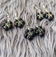 Load image into Gallery viewer, Black Pentagram Earrings
