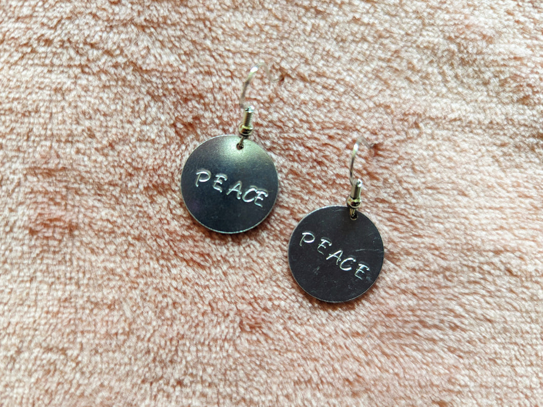 Metal Stamped Serenity Earrings