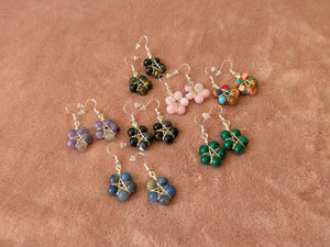 Crystal Beaded Pentagram Earrings