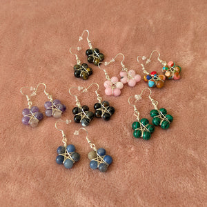 Crystal Beaded Pentagram Earrings