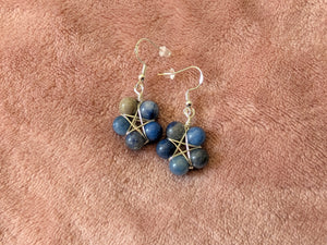 Crystal Beaded Pentagram Earrings