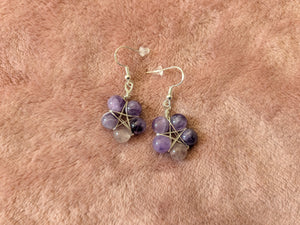 Crystal Beaded Pentagram Earrings