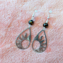 Load image into Gallery viewer, Sun Drop Tiger&#39;s Eye Earrings
