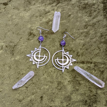 Load image into Gallery viewer, Celestial Amethyst Earrings and Necklace Set
