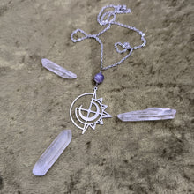 Load image into Gallery viewer, Celestial Amethyst Earrings and Necklace Set
