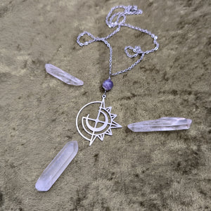 Celestial Amethyst Earrings and Necklace Set