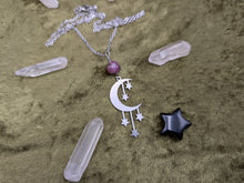 Load image into Gallery viewer, Starry Moon Watermelon Tourmaline Necklace
