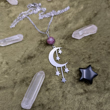 Load image into Gallery viewer, Starry Moon Watermelon Tourmaline Necklace
