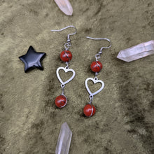 Load image into Gallery viewer, Connecting Heart Red Jasper Earrings
