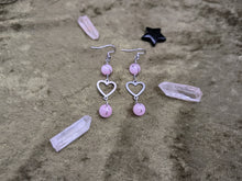 Load image into Gallery viewer, Connecting Heart Rhodondite Earrings
