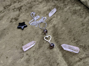 Connecting Heart Smoky Quartz Necklace