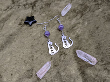 Load image into Gallery viewer, Cat Phase Amethyst Earrings
