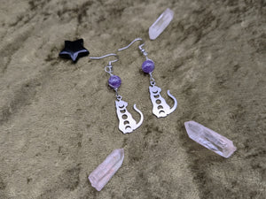 Cat Phase Amethyst Earrings