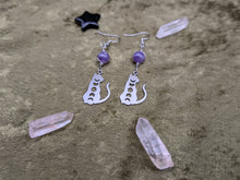 Load image into Gallery viewer, Cat Phase Amethyst Earrings
