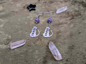 Cat Phase Amethyst Earrings