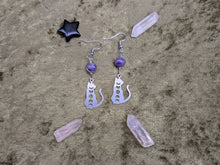 Load image into Gallery viewer, Cat Phase Amethyst Earrings
