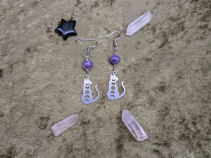 Cat Phase Amethyst Earrings