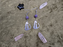 Load image into Gallery viewer, Cat Phase Amethyst Earrings
