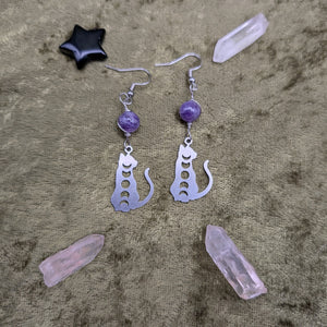 Cat Phase Amethyst Earrings