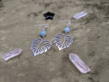 Load image into Gallery viewer, Monstera Amazonite Earrings
