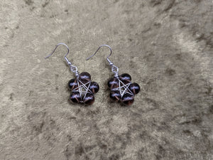 Pentagram Gemstone Earrings