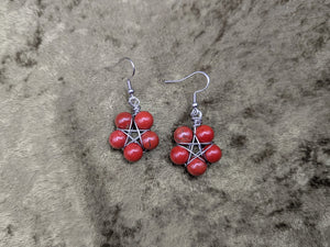 Pentagram Gemstone Earrings