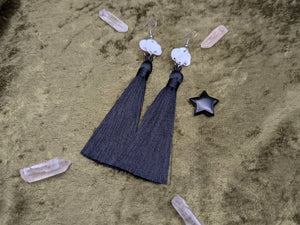 Stormy Tassel Pearl Earrings