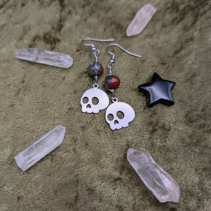 Skull Bloodstone Earrings