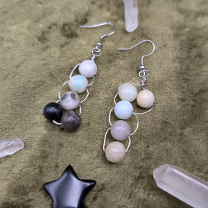 Amazonite Beaded Penis Earrings