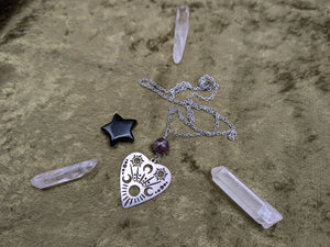Lunar Planchette Watermelon Tourmaline Necklace
