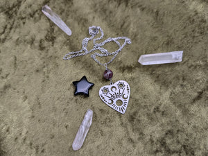 Lunar Planchette Watermelon Tourmaline Necklace