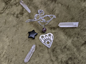Lunar Planchette Watermelon Tourmaline Necklace