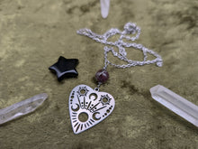 Load image into Gallery viewer, Lunar Planchette Watermelon Tourmaline Necklace

