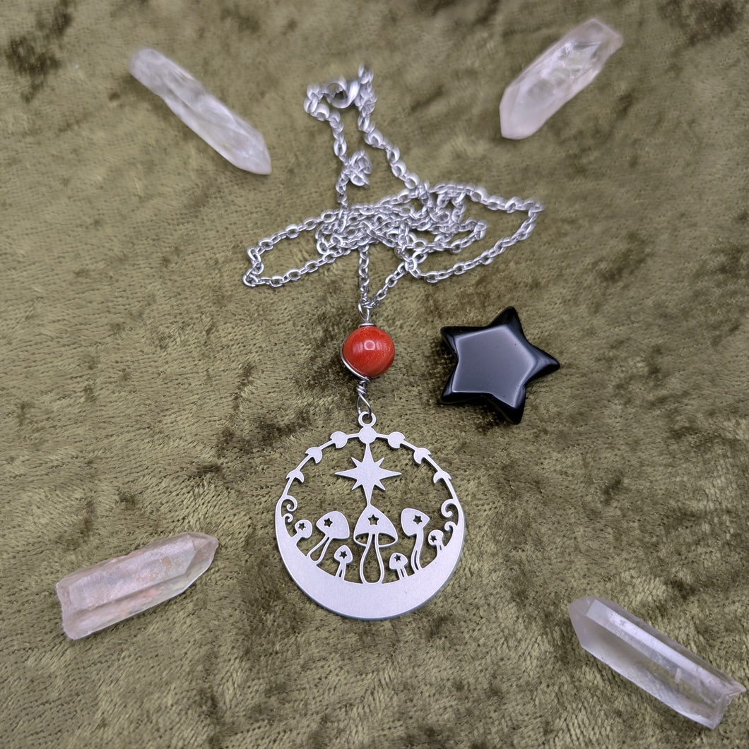 Mush Circle Red Jasper Necklace