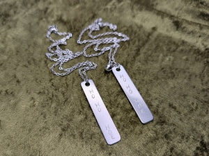 Ho Ho Hoe Metal Stamped Necklace