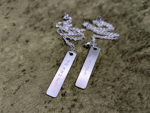 Naughty and Nice Metal Stamped Necklaces