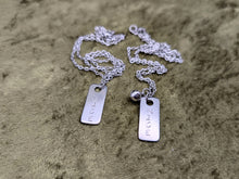 Load image into Gallery viewer, Naughty and Nice Metal Stamped Necklaces

