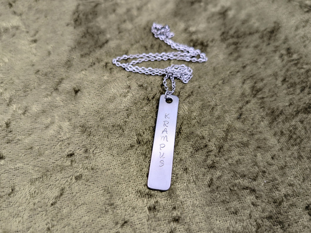 Krampus Metal Stamped Necklaces