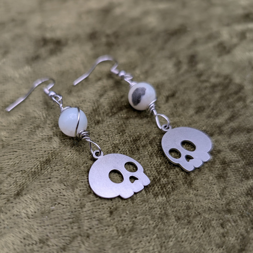 Skull Amazonite Earrings
